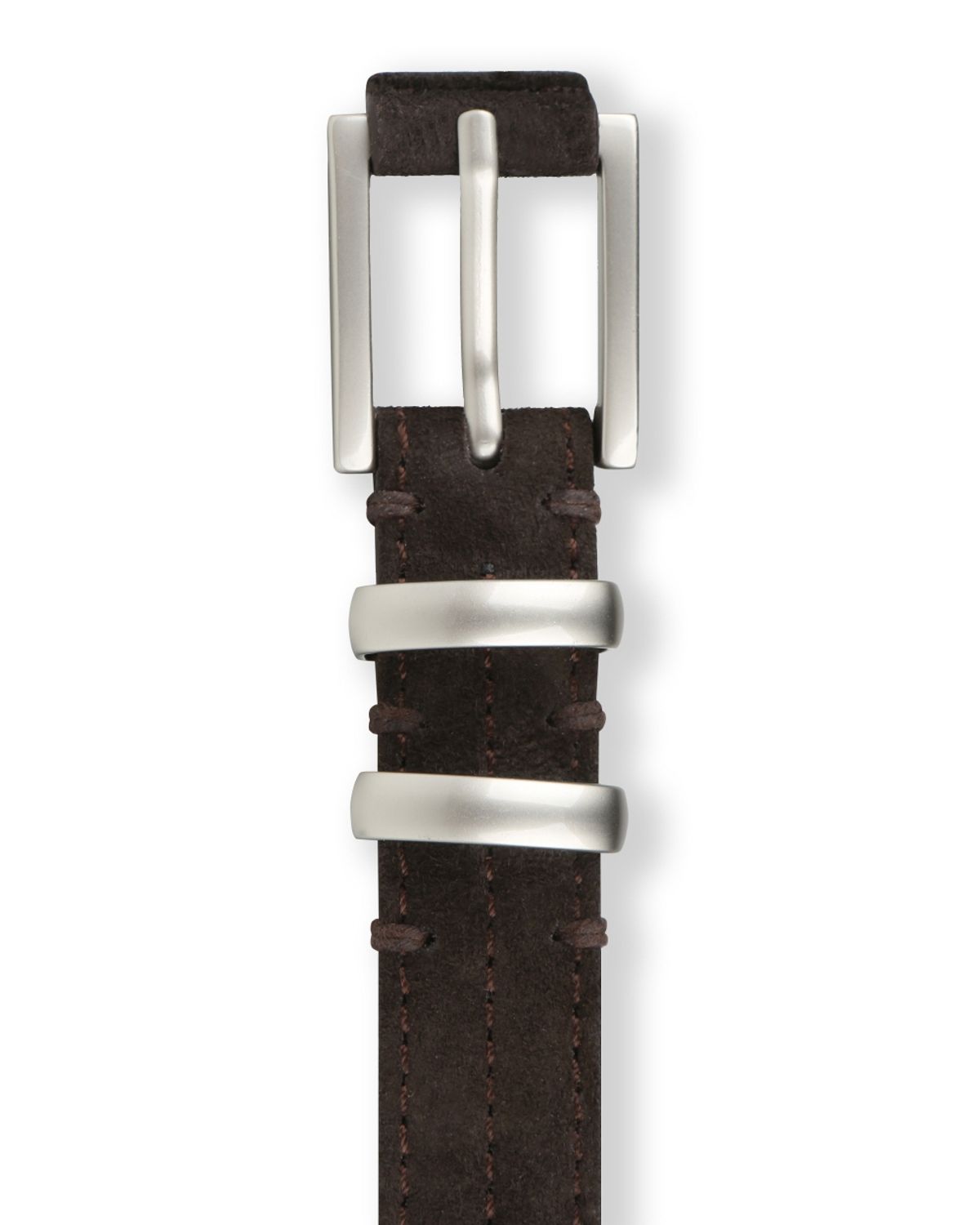 비슬로우(BESLOW) [비슬로우X데릭]SQUARE RING SLIM LEATHER WRAP BELT BROWN