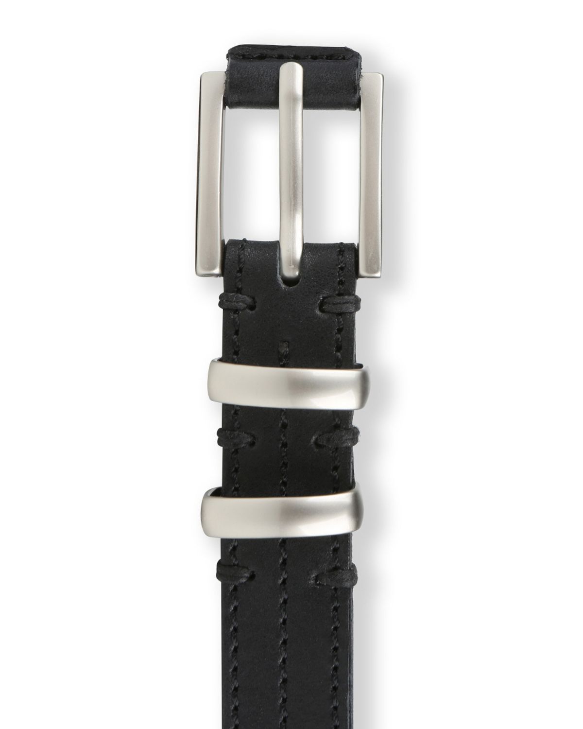 비슬로우(BESLOW) [비슬로우X데릭]SQUARE RING SLIM LEATHER WRAP BELT BLACK