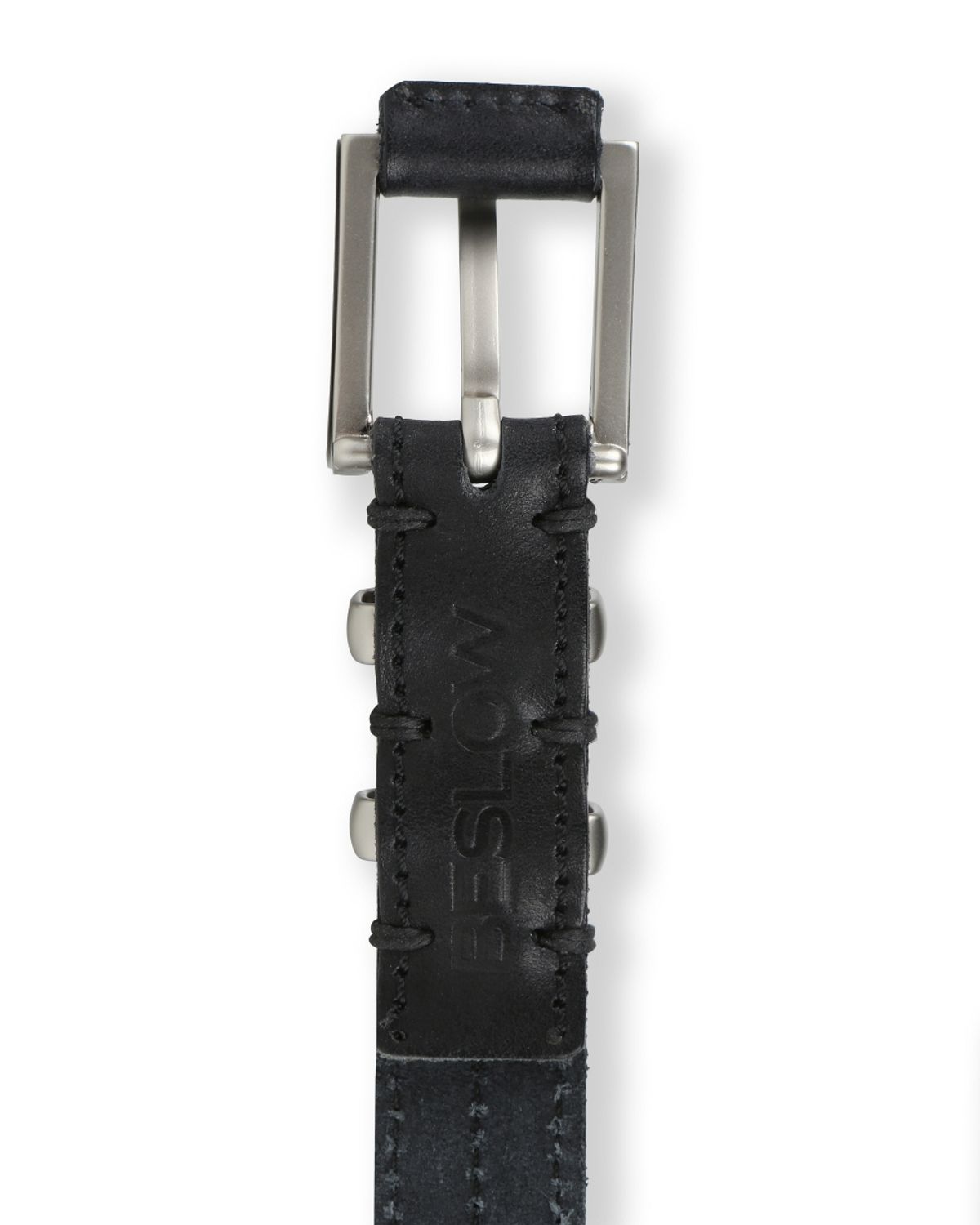 비슬로우(BESLOW) [비슬로우X데릭]SQUARE RING SLIM LEATHER WRAP BELT BLACK