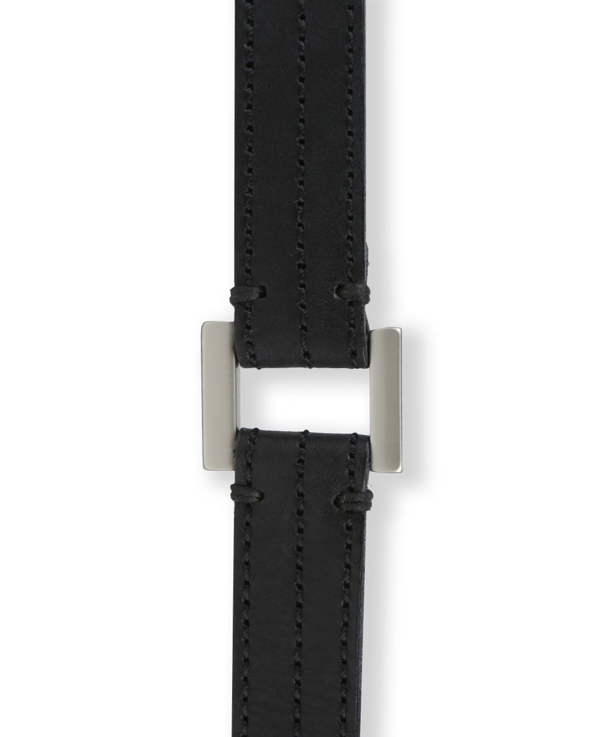 비슬로우(BESLOW) [비슬로우X데릭]SQUARE RING SLIM LEATHER WRAP BELT BLACK