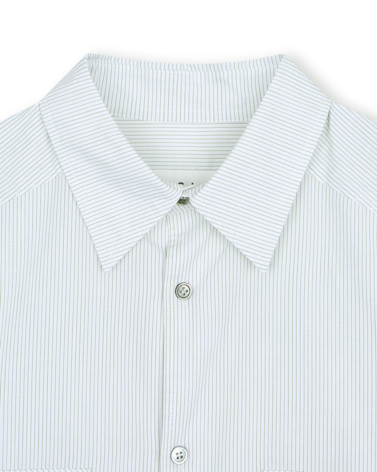 비슬로우(BESLOW) [비슬로우X데릭]STRIPE OFFICER SHIRT GREEN STRIPE