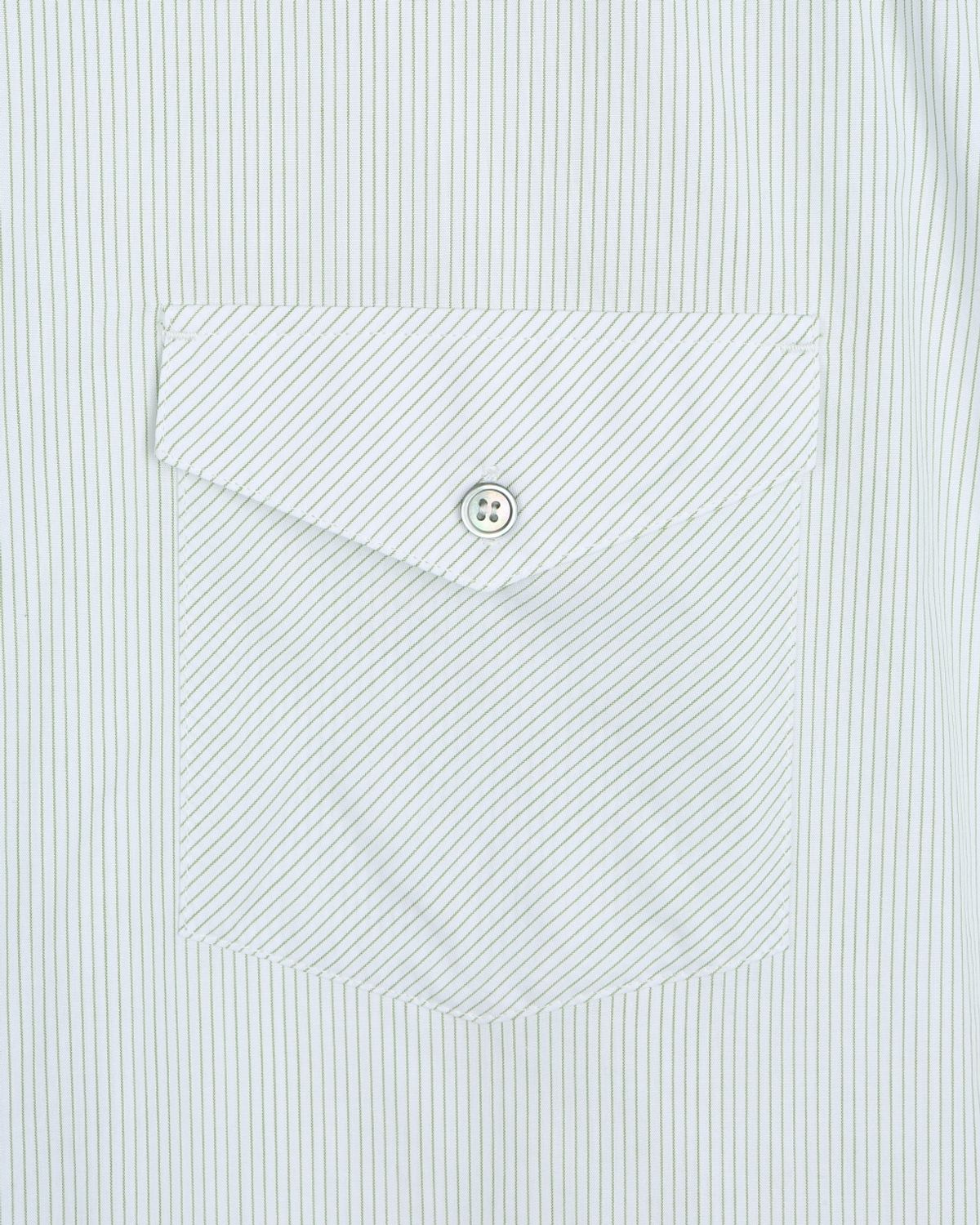 비슬로우(BESLOW) [비슬로우X데릭]STRIPE OFFICER SHIRT GREEN STRIPE