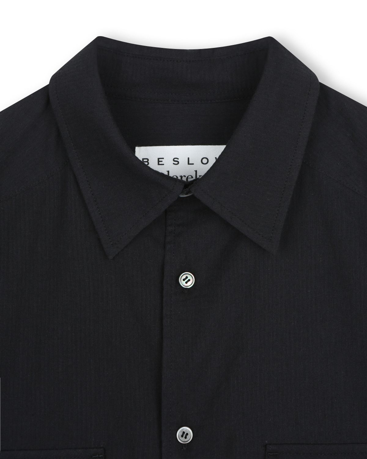 비슬로우(BESLOW) [비슬로우X데릭]STRIPE OFFICER SHIRT BLACK