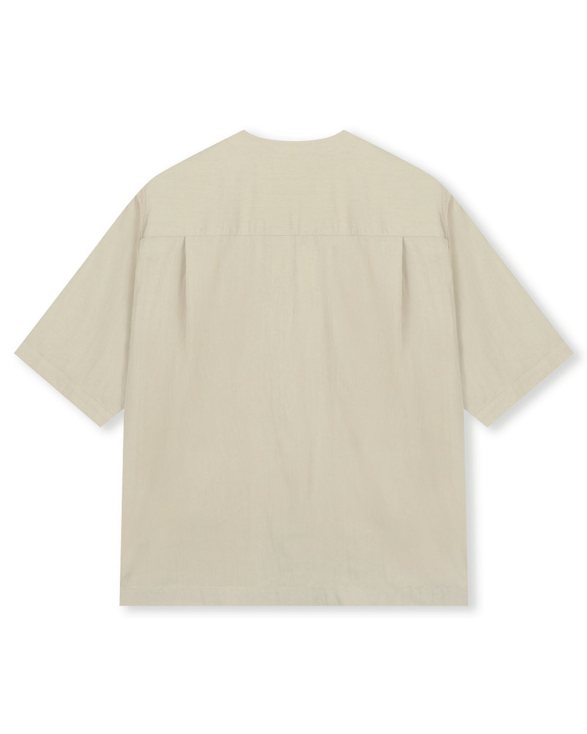 비슬로우(BESLOW) [비슬로우X데릭]CRINKLE COLLARLESS SHIRT ECRU