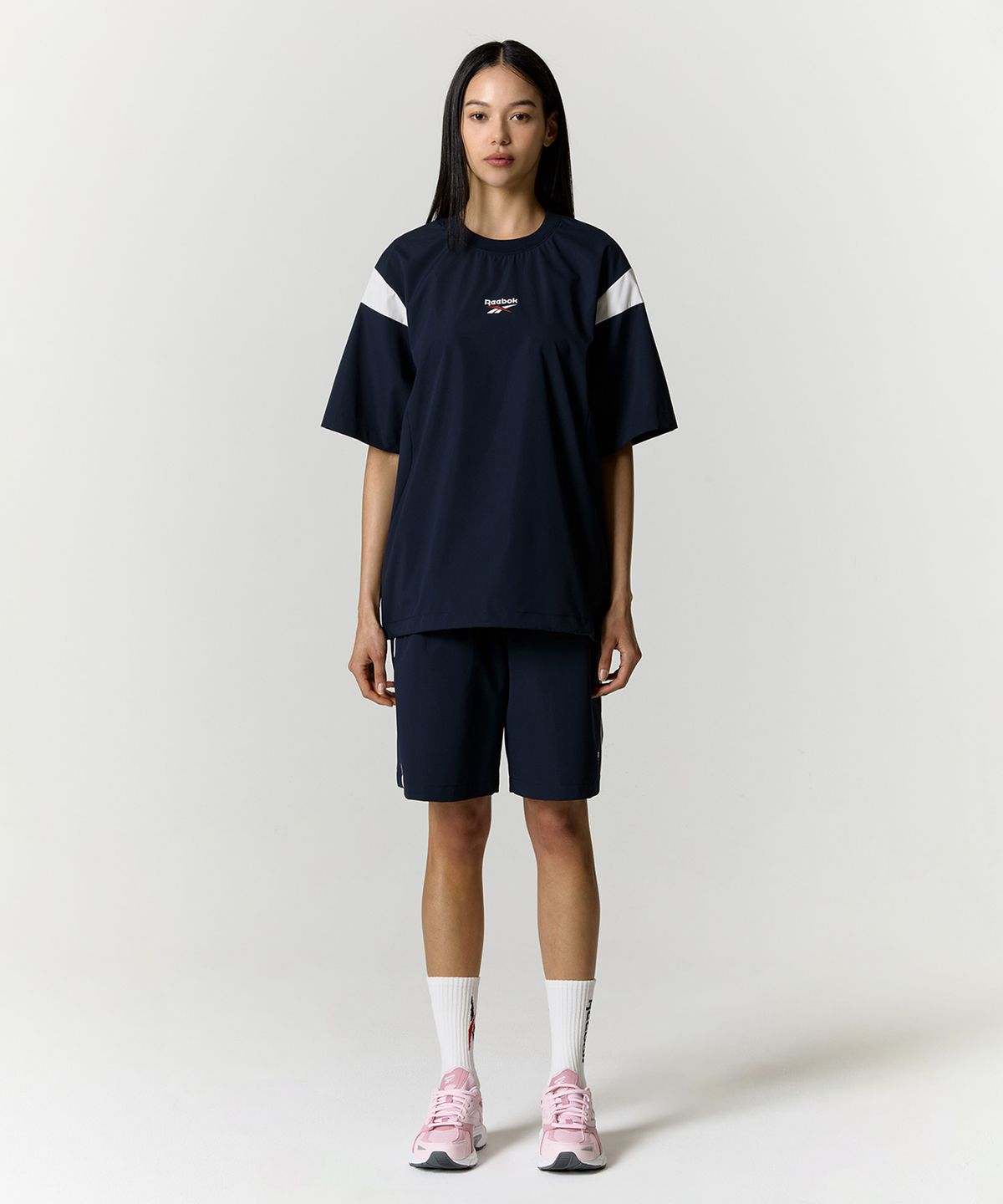 리복(REEBOK) 리바이벌 스트레치 쇼츠 - 네이비