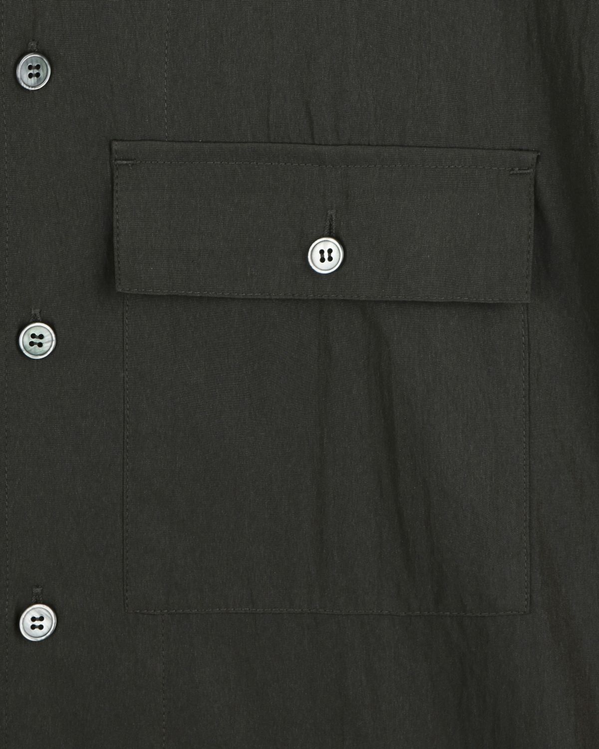 비슬로우(BESLOW) [비슬로우X데릭]CRINKLE COLLARLESS SHIRT CHARCOAL