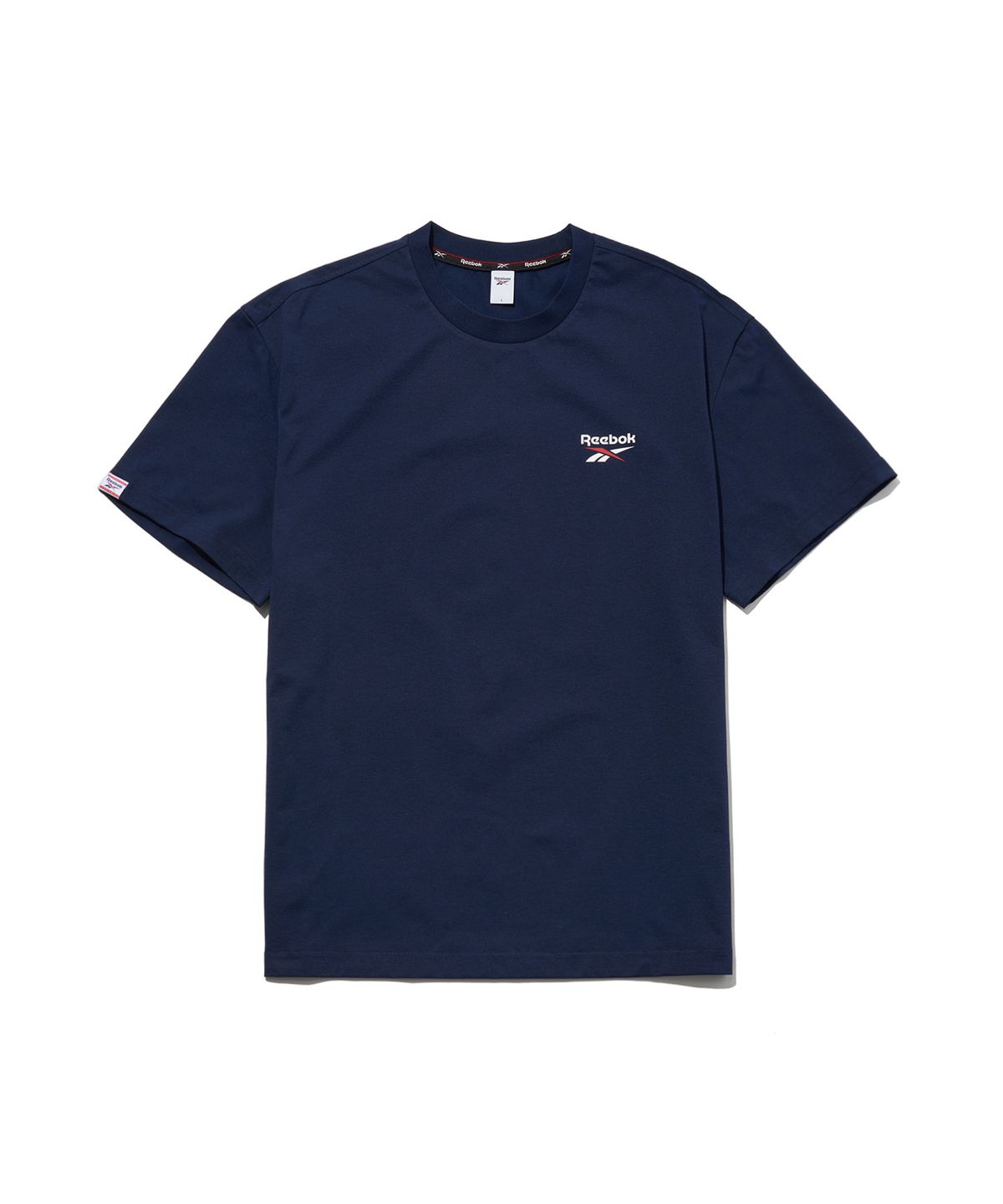 리복(REEBOK) 에센셜 프레쉬 티셔츠 - 네이비