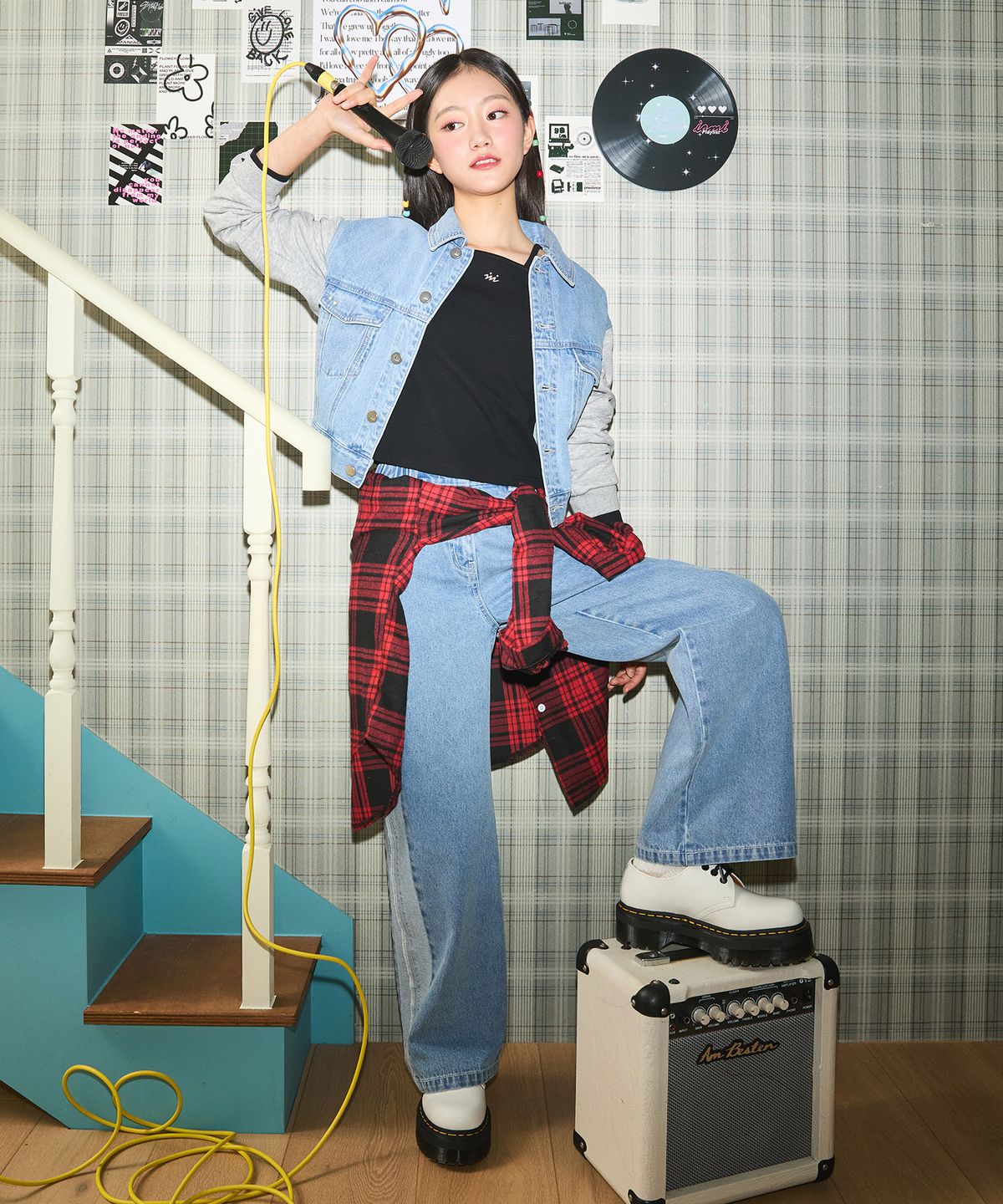 아이엠아이(IAMI) KL20672 주니어 져지 슬리브 데님자켓