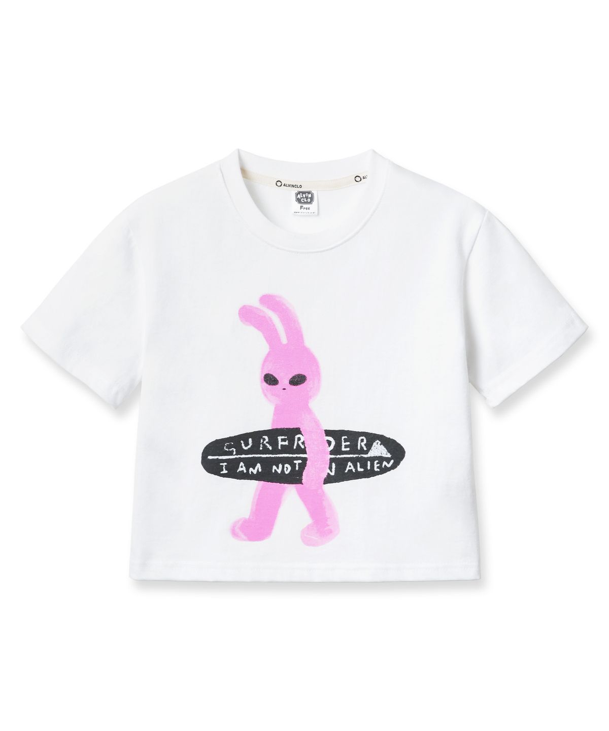 앨빈클로(ALVINCLO) 래빌리언 크롭 반팔티 AST4721 (2 COLOR)
