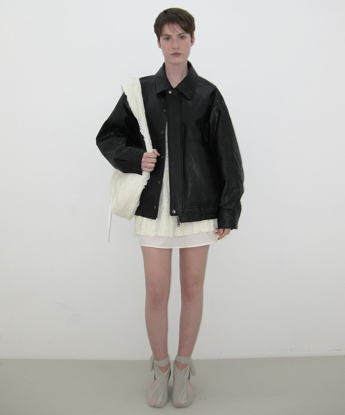 카셀(CACELE) RIPPLE SHOULDER BAG, IVORY