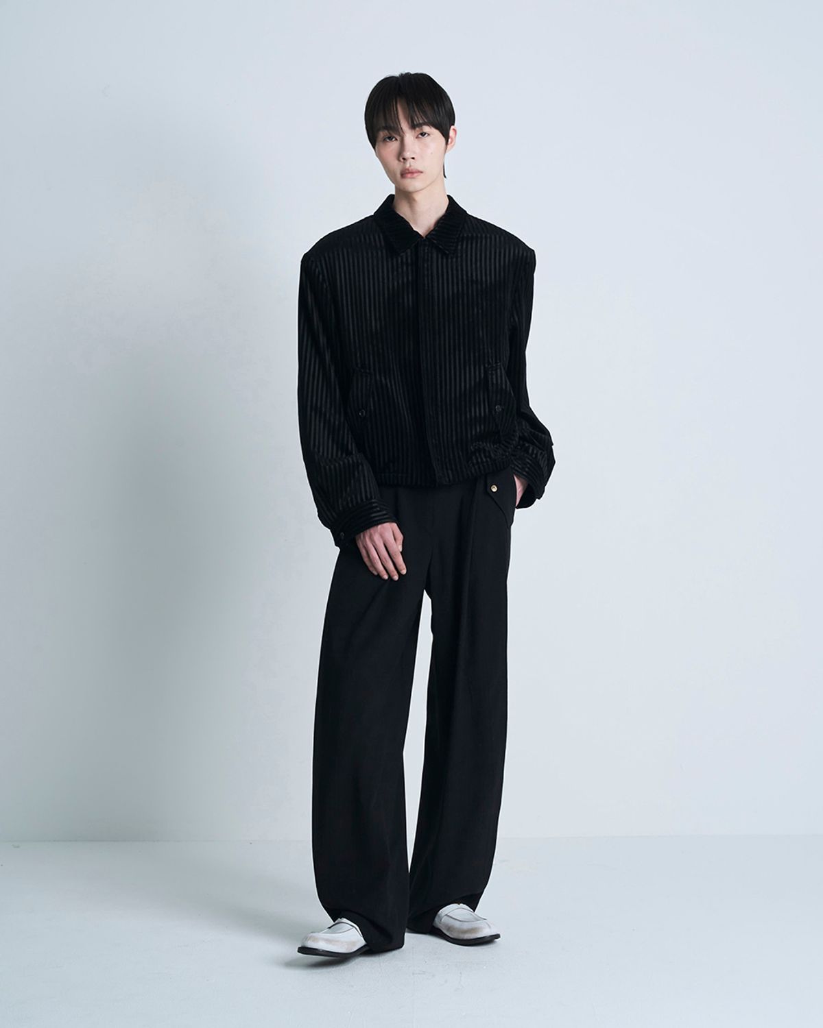 포커페이스(POKERFACE) FACADE BLOUSON BLACK STRIPE