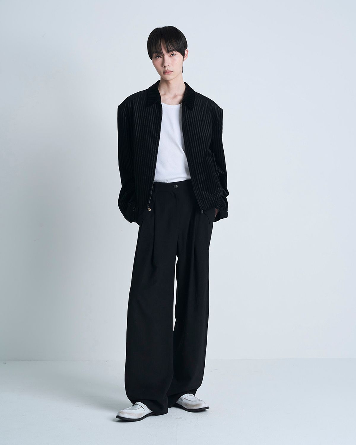 포커페이스(POKERFACE) FACADE BLOUSON BLACK STRIPE