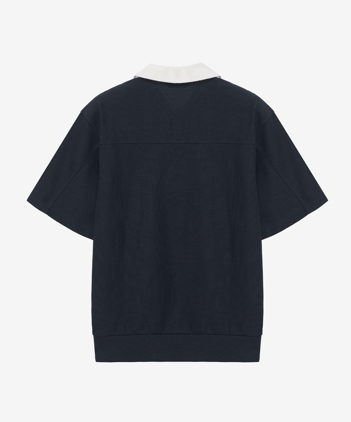 마인드브릿지(MINDBRIDGE) 와플 조직 배색 세미 오버 카라 티셔츠 - 2color