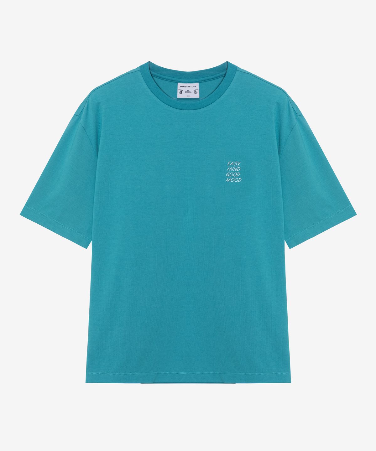 마인드브릿지(MINDBRIDGE) [콜린스]수피마_레터링 백 포인트 세미 오버 티셔츠 - 4color
