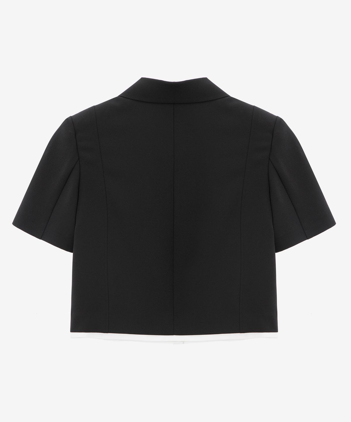 마인드브릿지 우먼(MIND BRIDGE WOMEN) [W][COUTURE]밑단 배색 크롭 반팔 자켓 - 2color