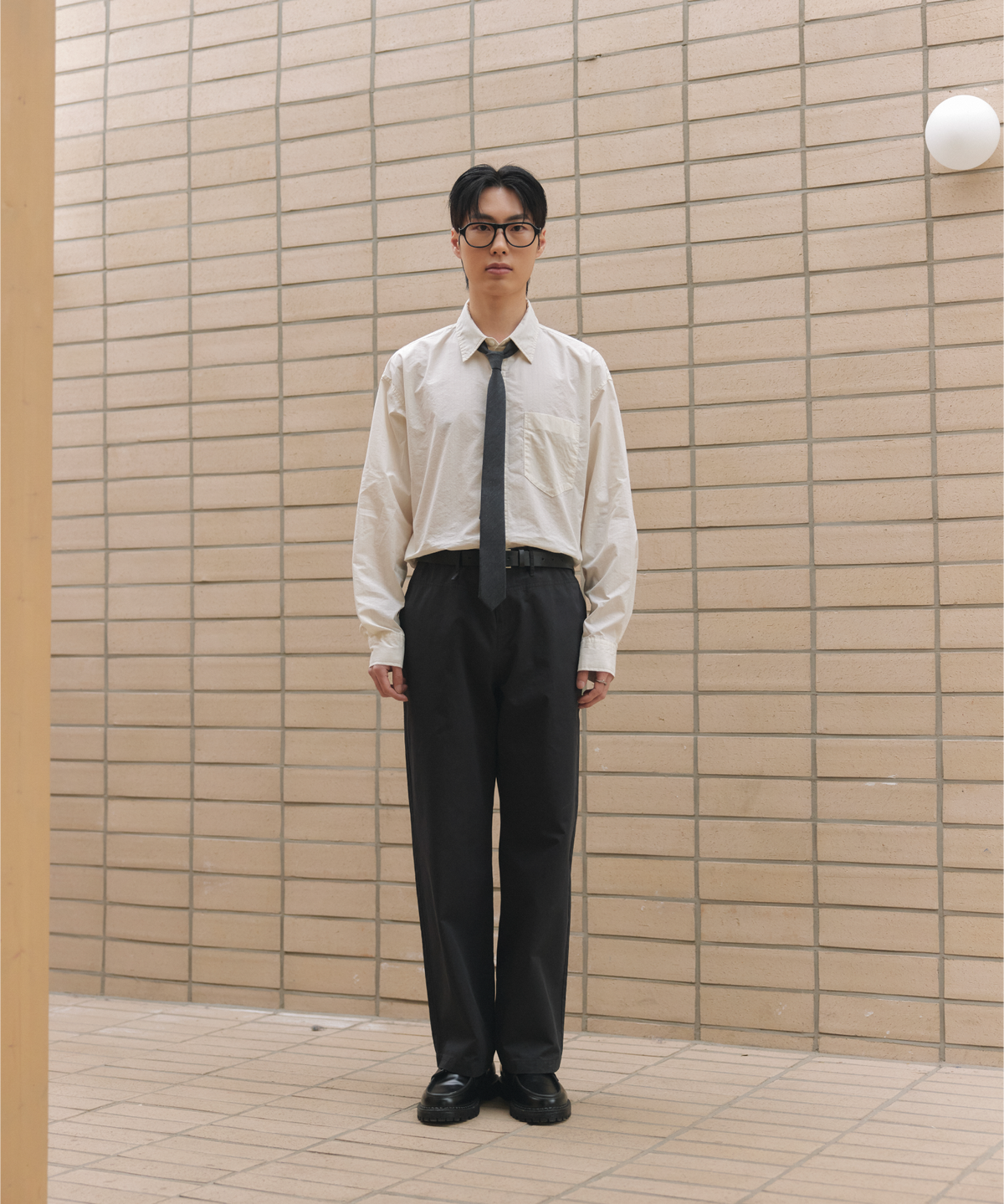 넌블랭크(NONBLANK) 루즈 핏 스트라이프 셔츠_BUTTER