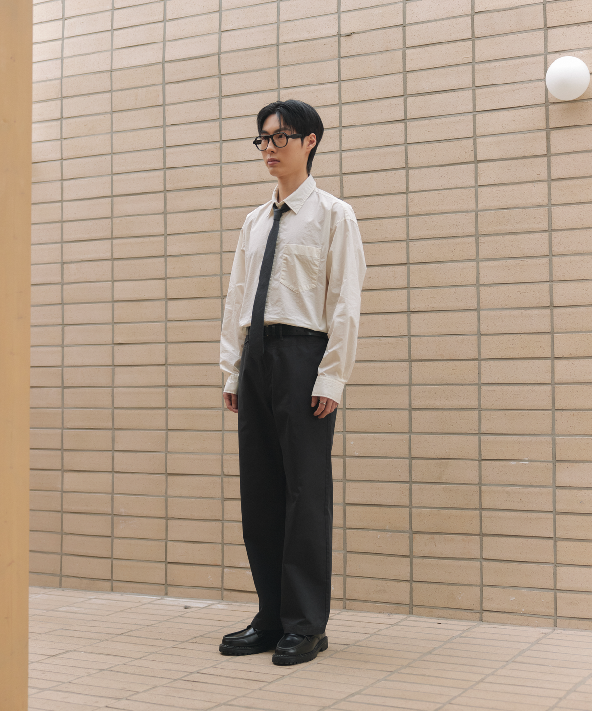 넌블랭크(NONBLANK) 루즈 핏 스트라이프 셔츠_BUTTER
