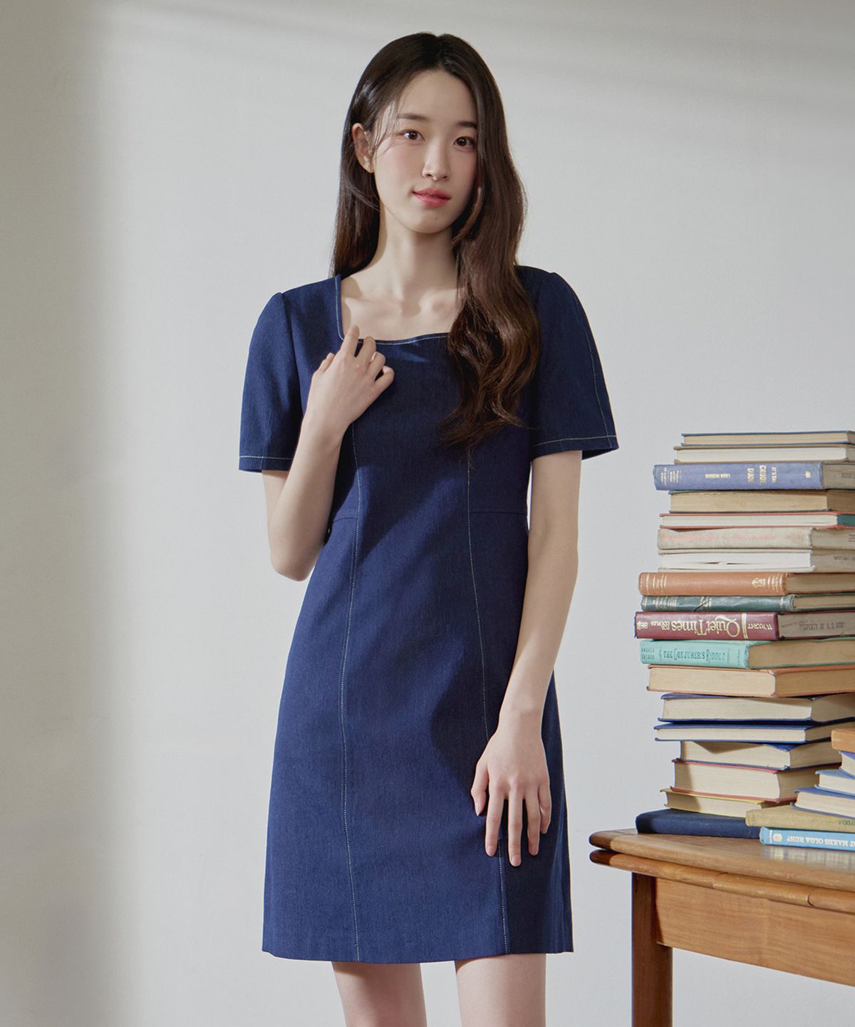 마인드브릿지 우먼(MIND BRIDGE WOMEN) [W]스퀘어넥 미니 원피스