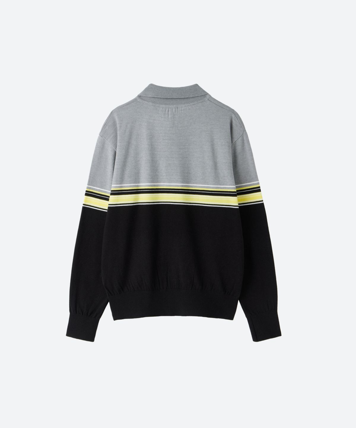 문선 아카이브(MOONSUN ARCHIVE) M.C UNISEX, Point Stripe Collar Knit / Gray Yellow
