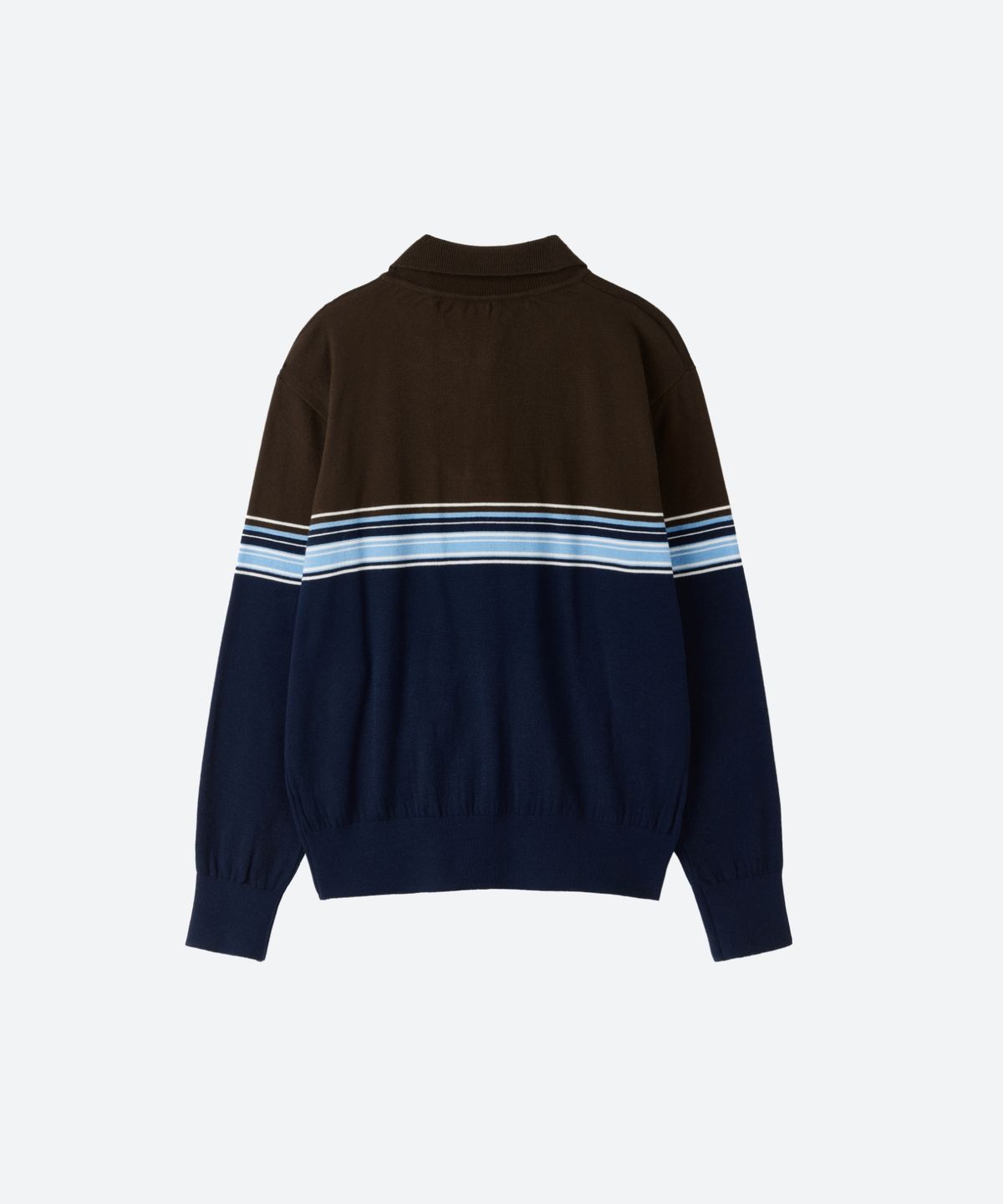 문선 아카이브(MOONSUN ARCHIVE) M.C UNISEX, Point Stripe Collar Knit / Brown Blue