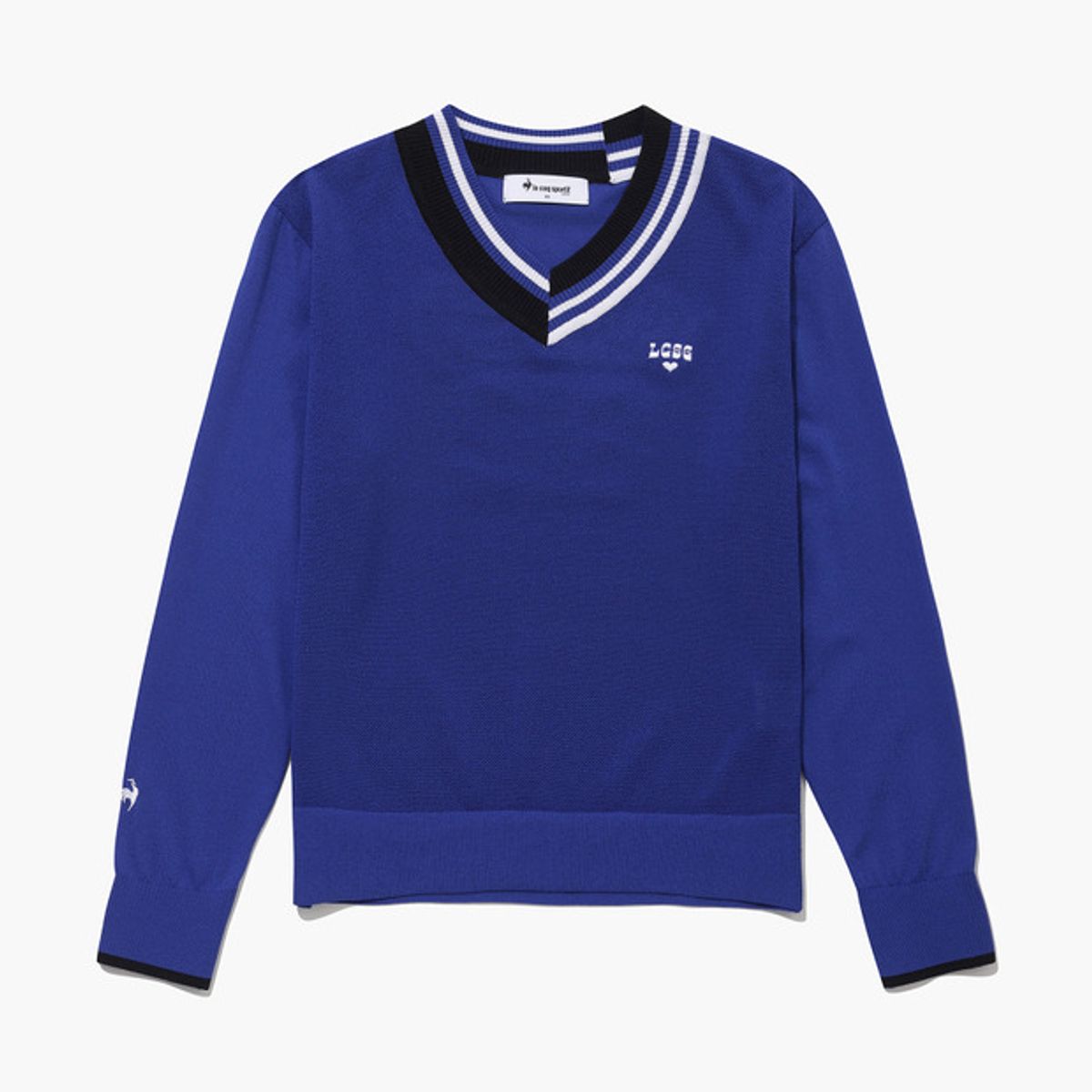 르꼬끄 골프(LECOQ GOLF) 여성 V넥 배색 포인트 스웨터 (GQ222LKP41)