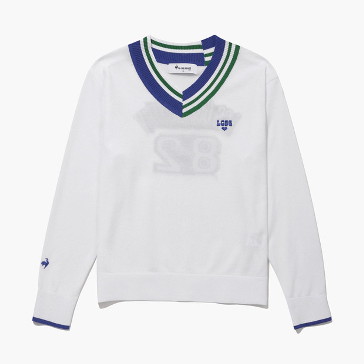 르꼬끄 골프(LECOQ GOLF) 여성 V넥 배색 포인트 스웨터 (GQ222LKP41)