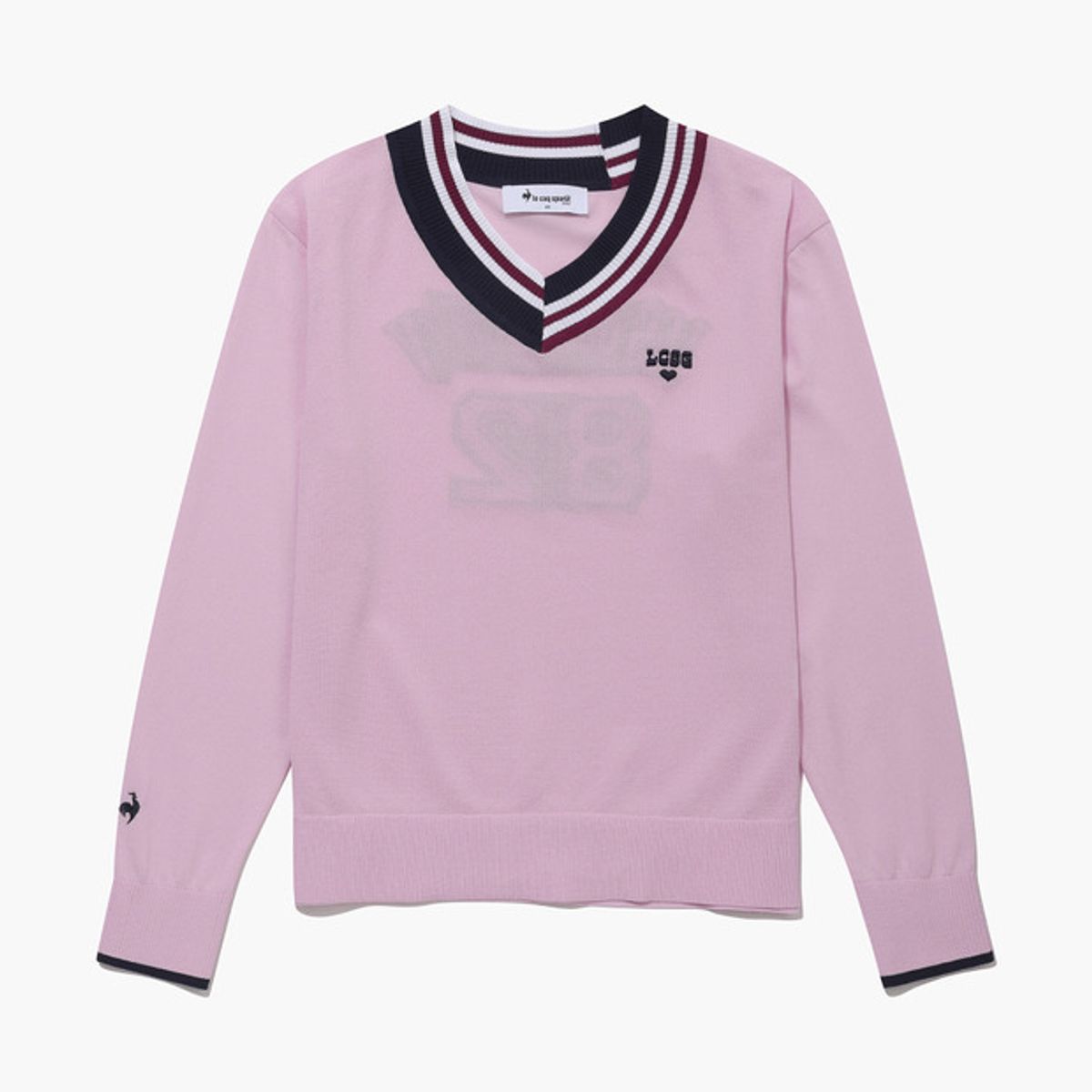 르꼬끄 골프(LECOQ GOLF) 여성 V넥 배색 포인트 스웨터 (GQ222LKP41)