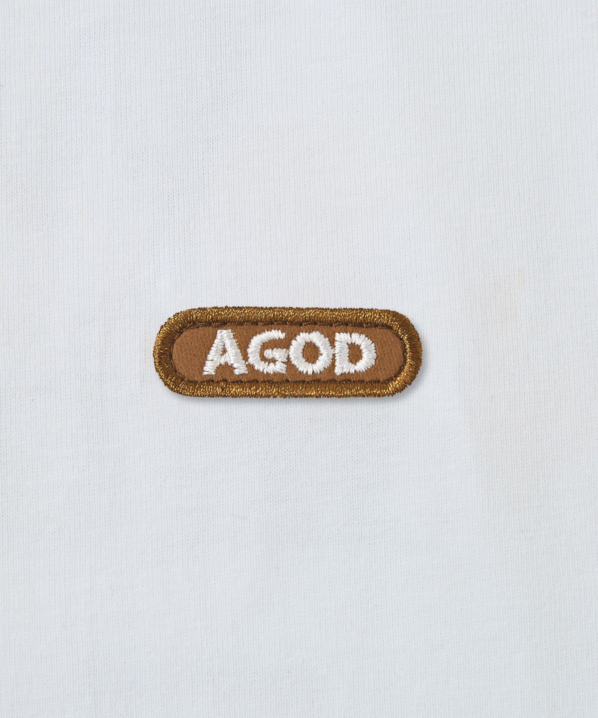 에이지오디(AGOD) 워라이즈 레터링 반소매 티셔츠 [화이트]
