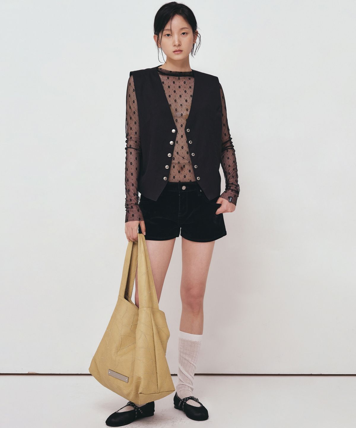 닉앤니콜(NICK&NICOLE) LEATHER WRINKLE TOTE BAG_BUTTER