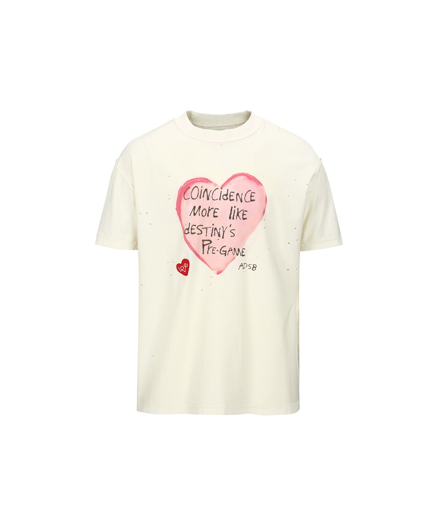 ★ANDERSSON BELL★ Unisex heart message t-shirt atb1251u(CHA MUSINSA | ANDERSSON BELL Unisex Heart Message T-Shirt