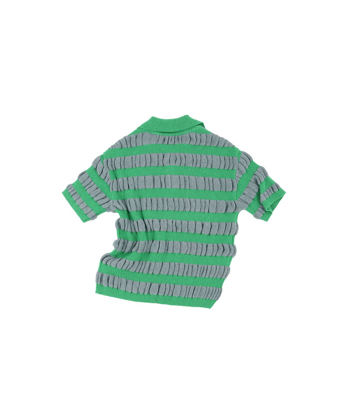 앤더슨벨(ADSB ANDERSSON BELL) 버블 스트라이프 폴로 스웨터 atb1246m(GREY/GREEN)