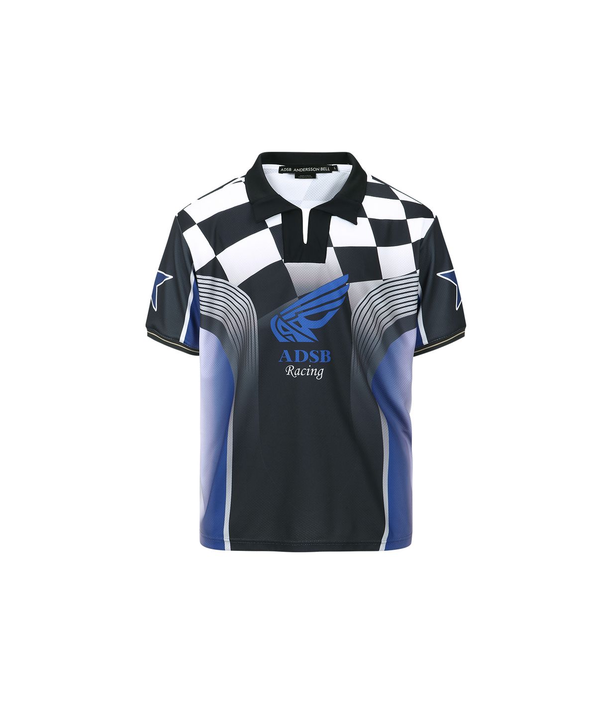 앤더슨벨(ADSB ANDERSSON BELL) 체크보드 레이싱 티셔츠 atb1298m(BLUE/BLACK)
