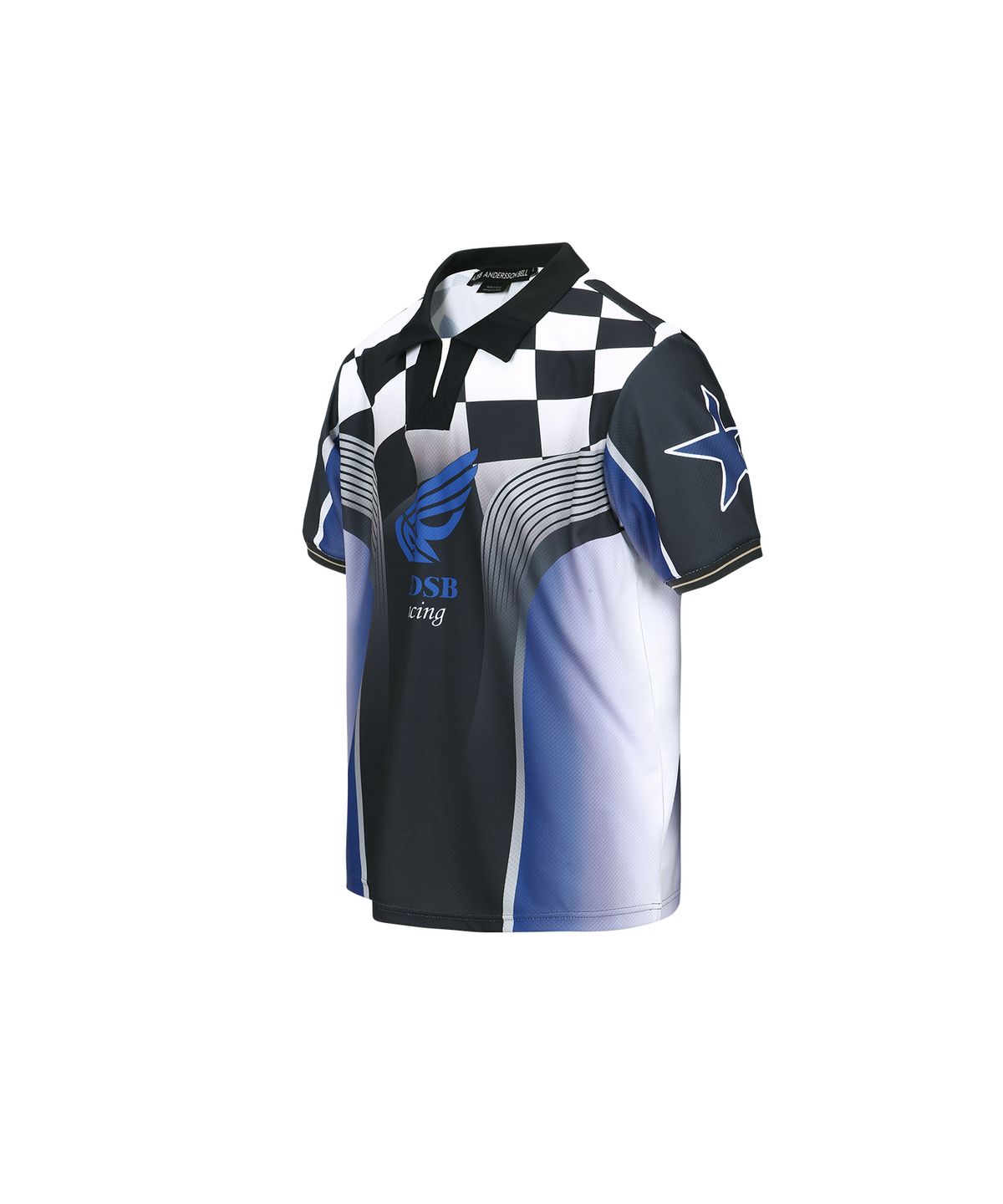 앤더슨벨(ADSB ANDERSSON BELL) 체크보드 레이싱 티셔츠 atb1298m(BLUE/BLACK)