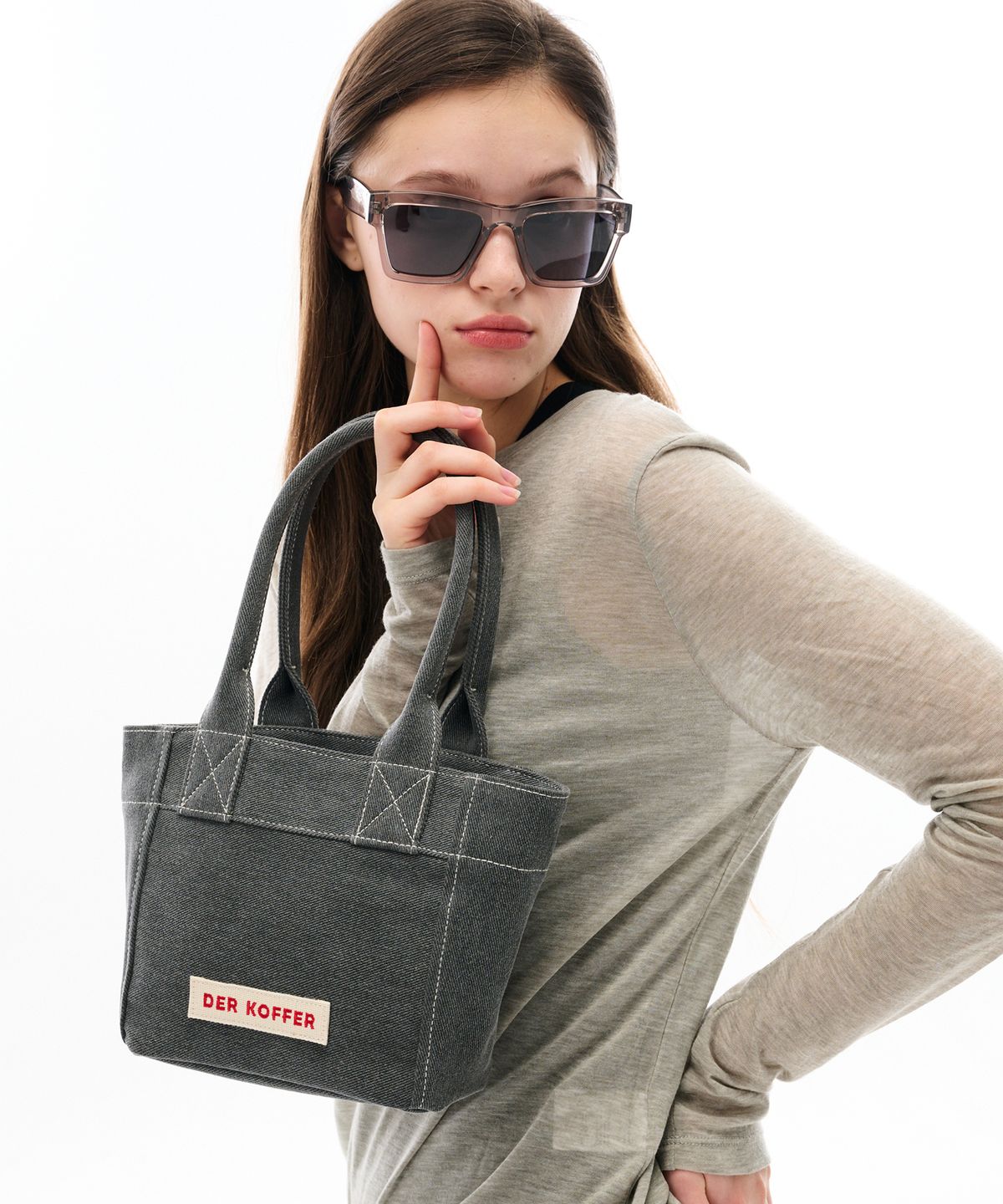 델코퍼(DER KOFFER) SHOPPER VINTAGE [CHARCOAL]-MINI