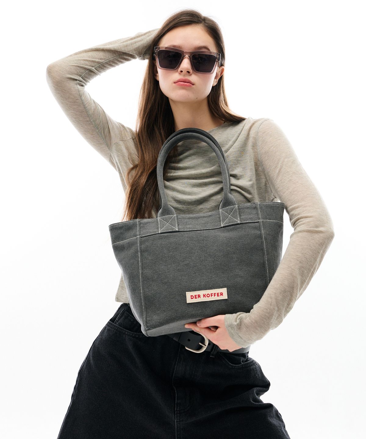 델코퍼(DER KOFFER) SHOPPER VINTAGE [CHARCOAL]-MEDIUM