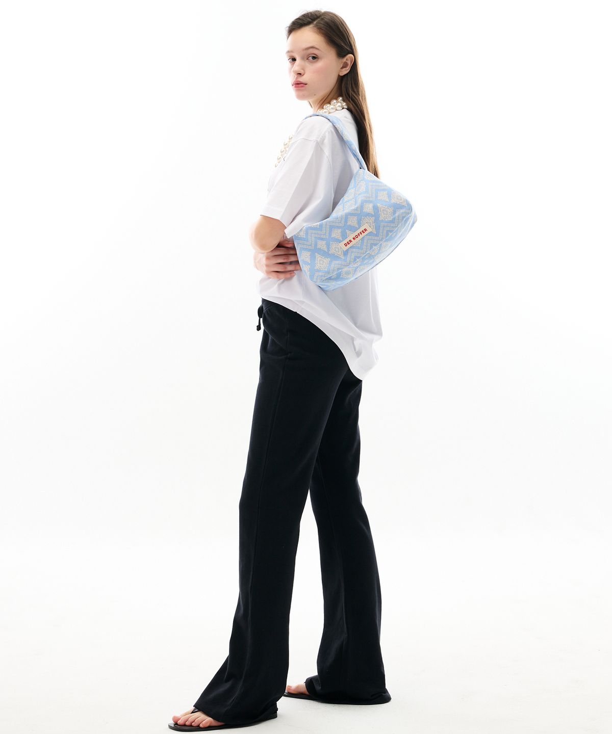 델코퍼(DER KOFFER) HOBO DAMASK [SKY]_SMALL
