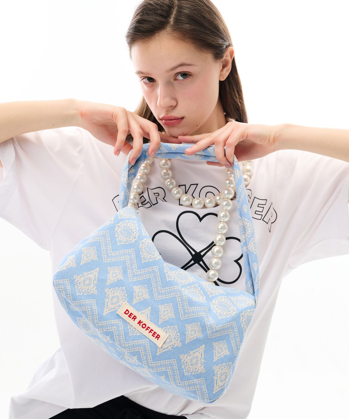 델코퍼(DER KOFFER) HOBO DAMASK [SKY]_SMALL