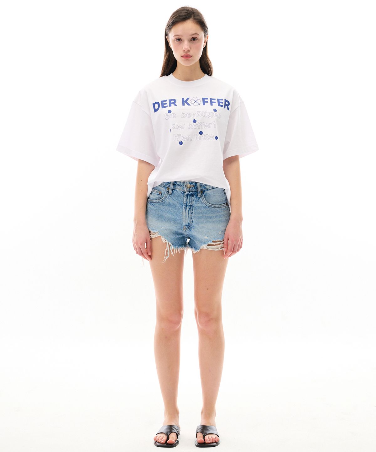 델코퍼(DER KOFFER) LETTERING CLOVER T [WH-BL]