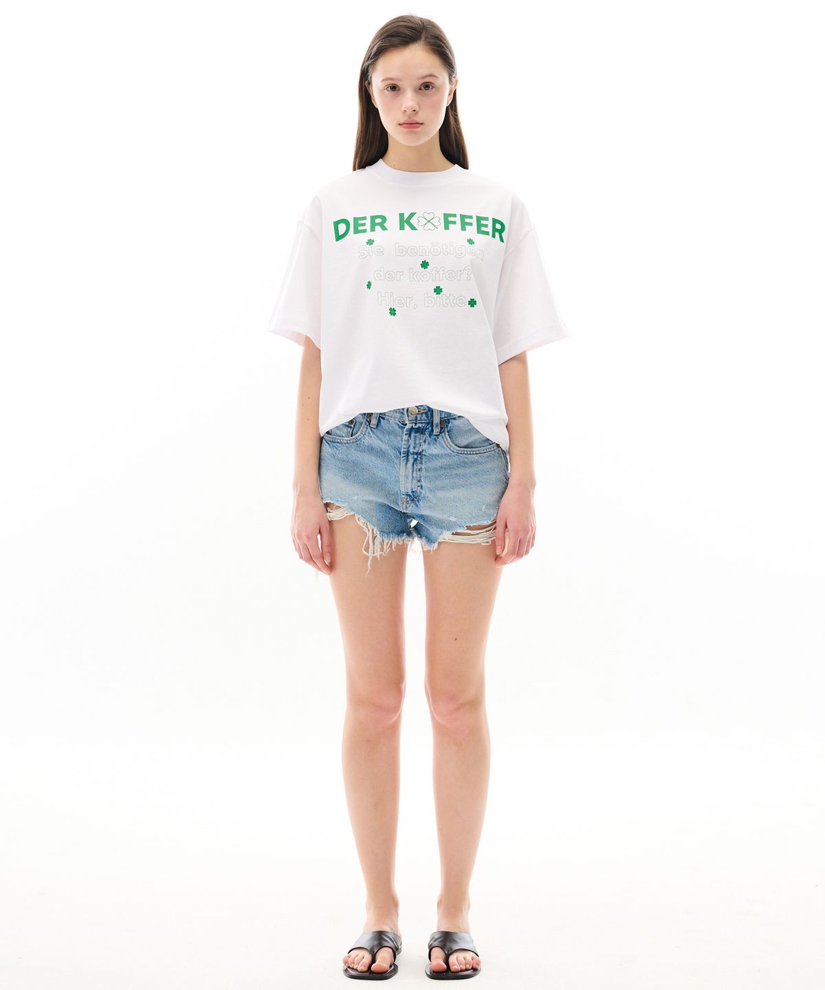델코퍼(DER KOFFER) LETTERING CLOVER T [WH-GR]