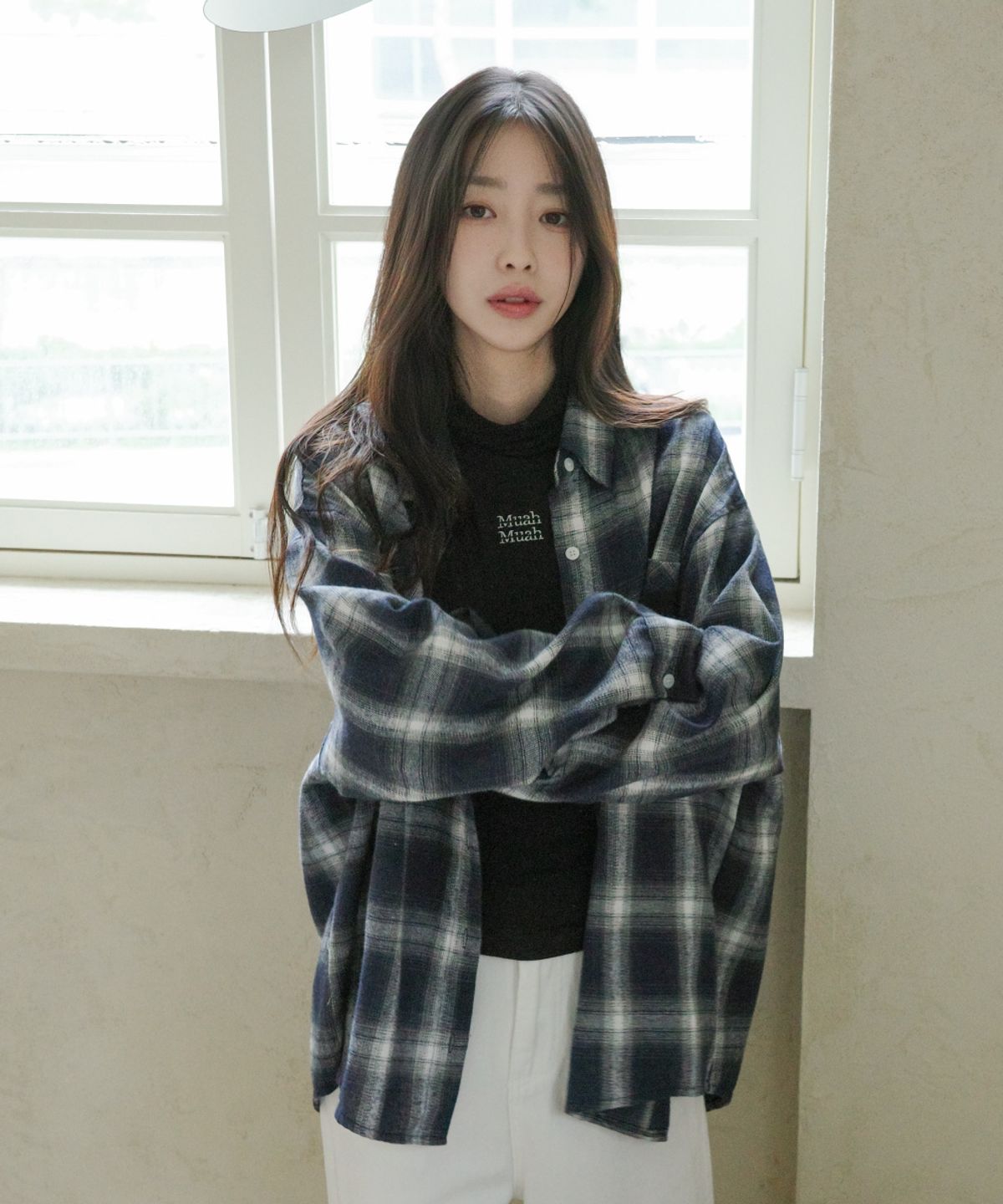 무아무아(MUAHMUAH) 루즈핏 체크 긴팔 셔츠 [5color]