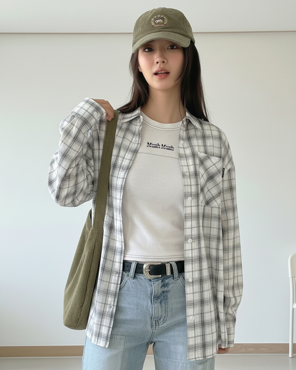 무아무아(MUAHMUAH) 루즈핏 체크 긴팔 셔츠 [5color]