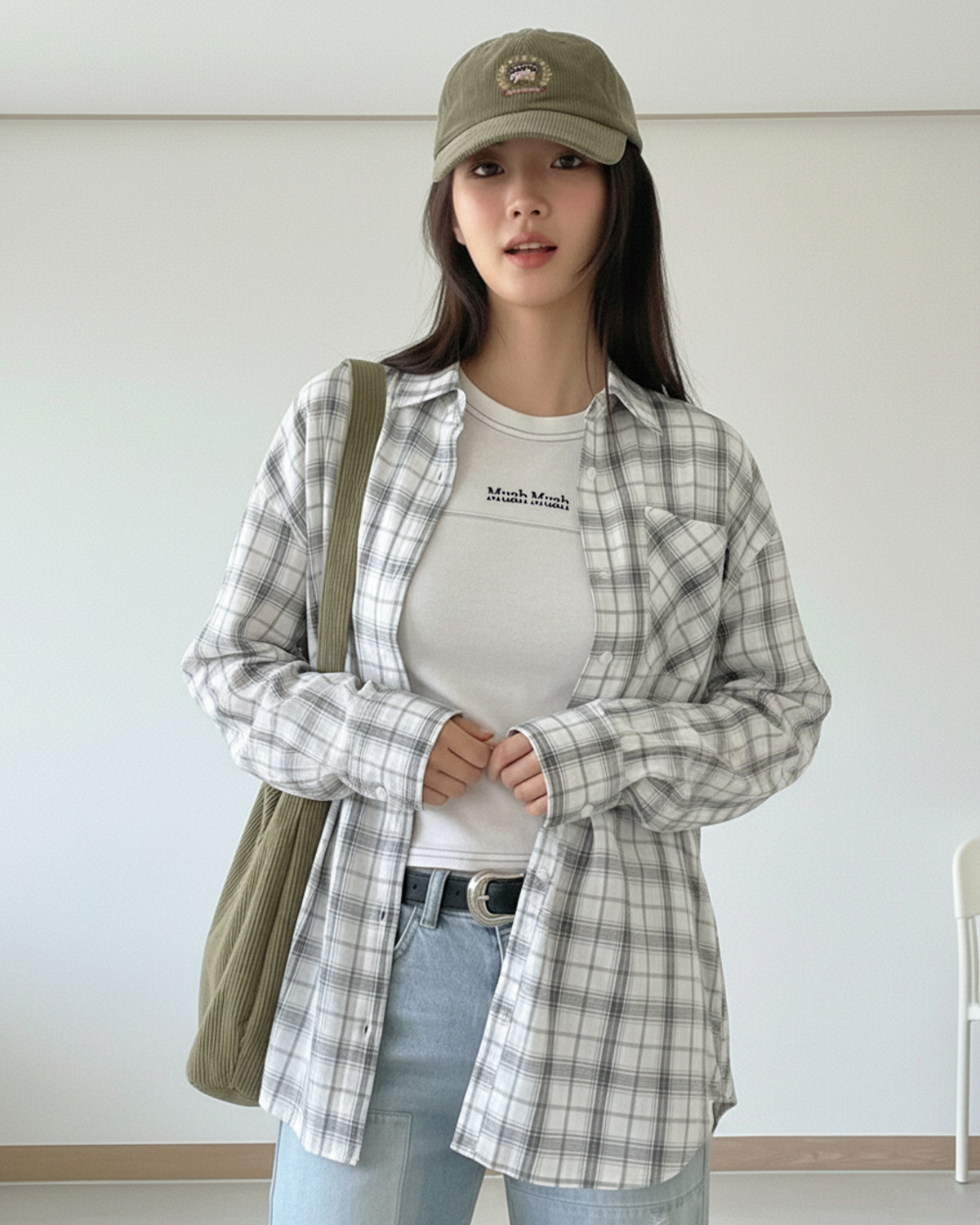 무아무아(MUAHMUAH) 루즈핏 체크 긴팔 셔츠 [5color]