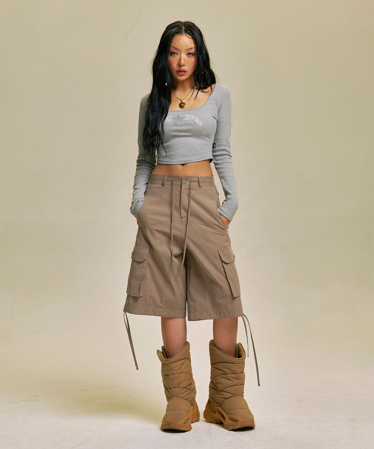 길라아카이브(GILAARCHIVE) WING BERMUDA CARGO PANTS_BE