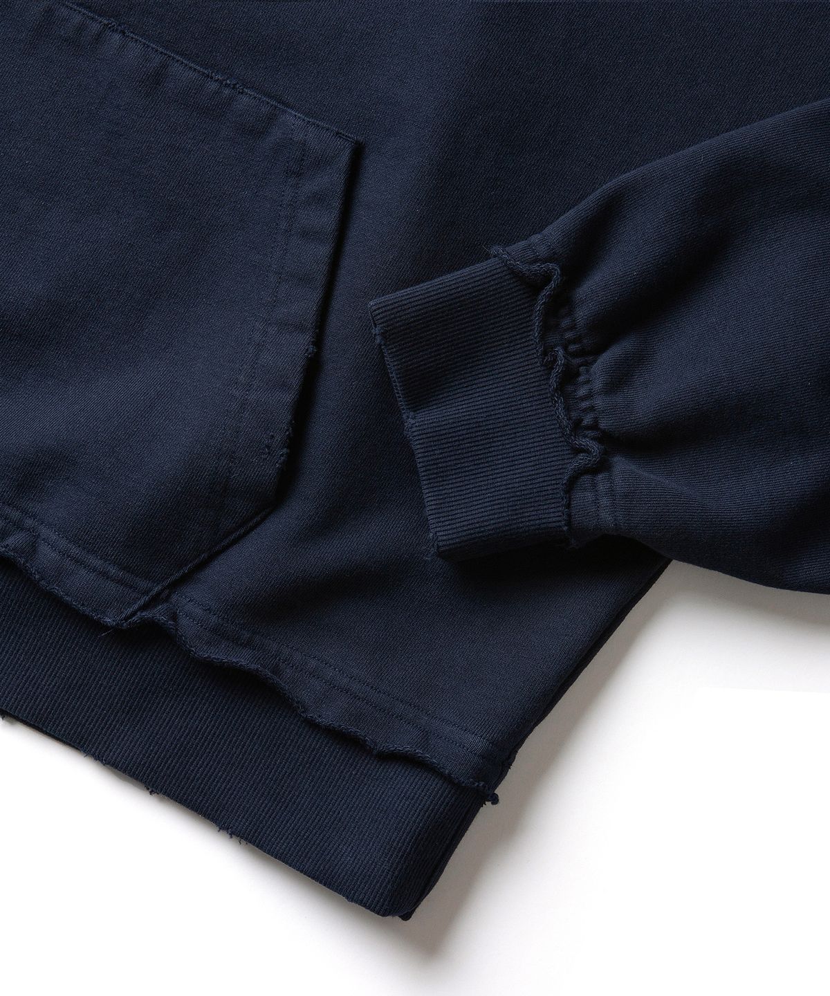 에스파이(ESFAI) VTG CROP HEAVY HOODIE (NAVY)