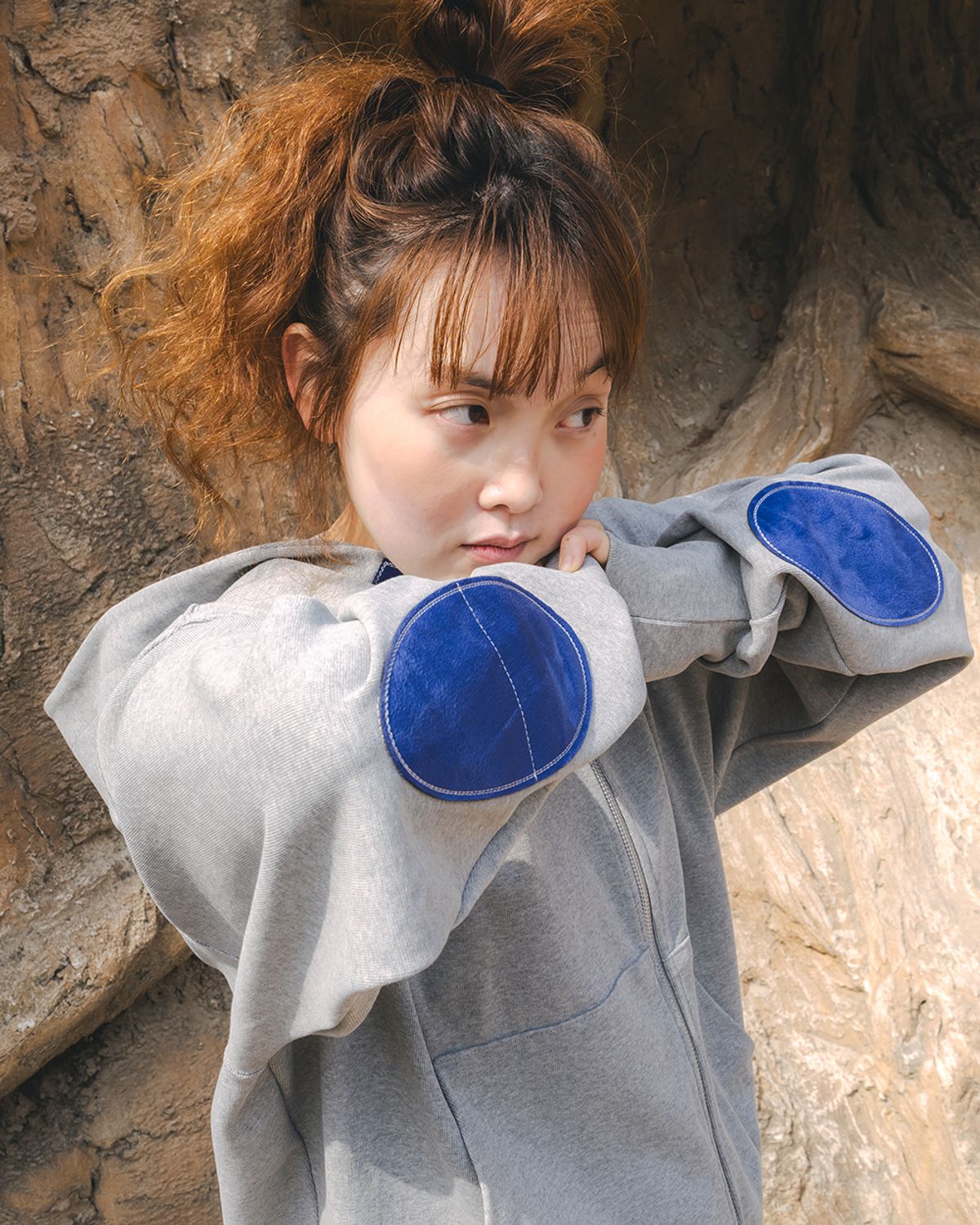 카락터(KARACTOR) Writer hooded zip-up / Melange gray