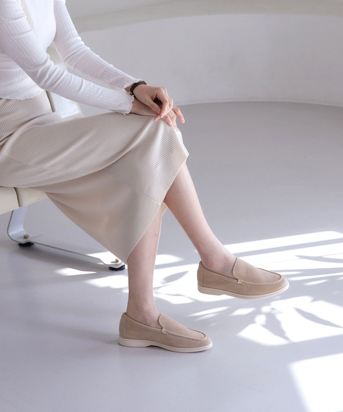 모그어스(MOGAUS) 로렐라 심플 천연소가죽 로퍼 (샤모아래더 인솔) 3color (Men & Women Size)
