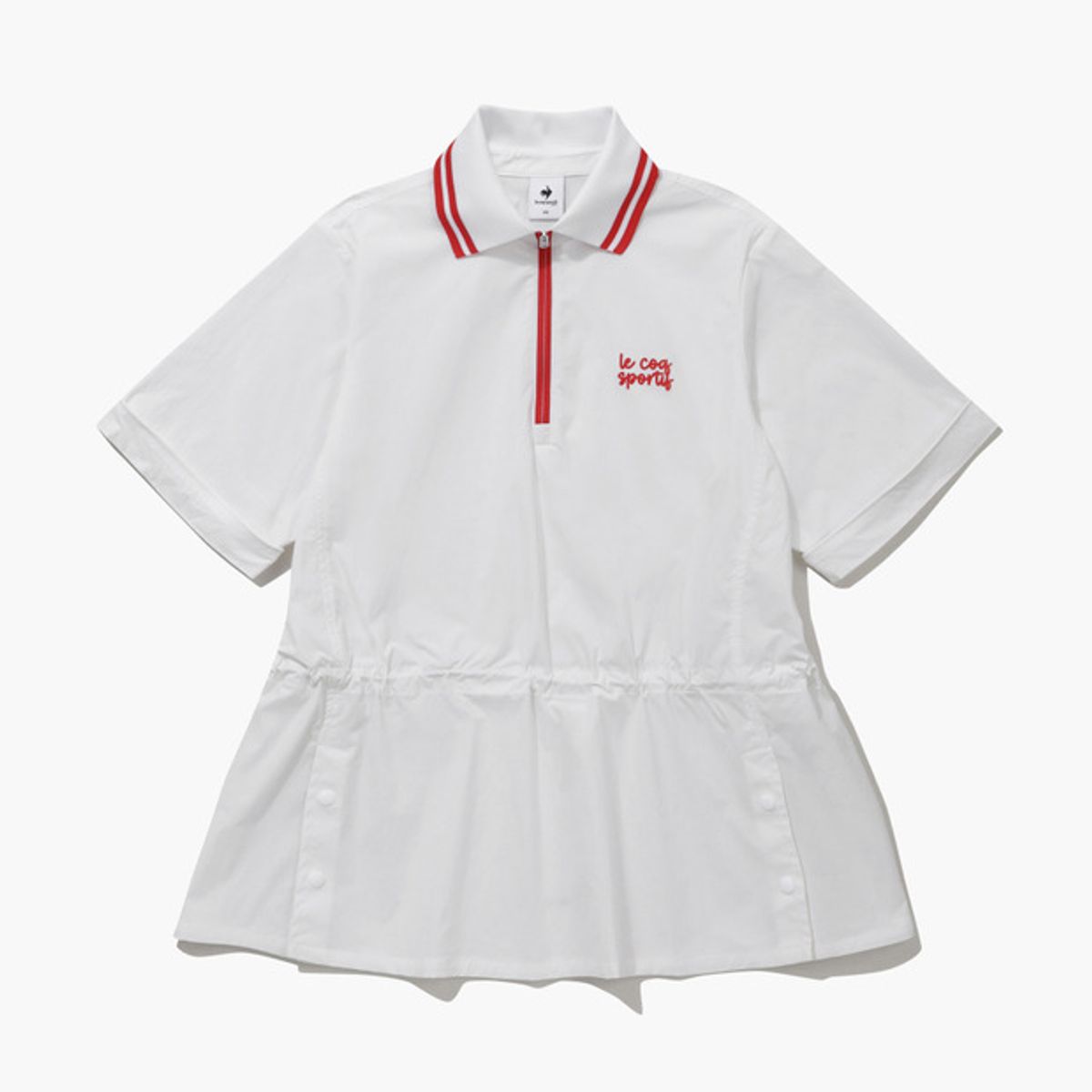 르꼬끄 골프(LECOQ GOLF) 여성 중기장 우븐 반집업 티셔츠 (GQ122LTS36)