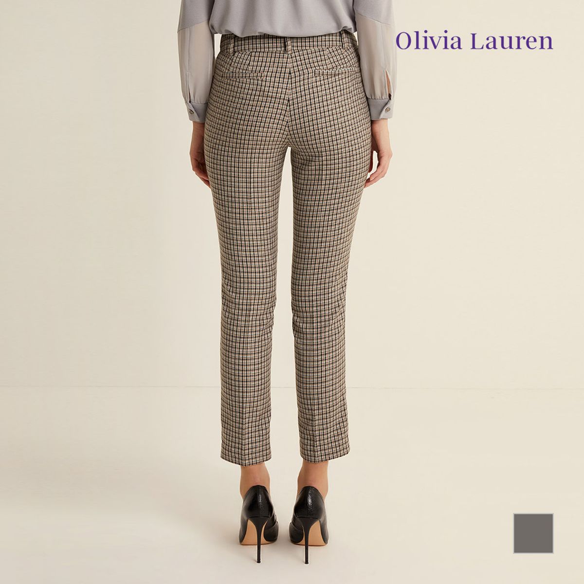 올리비아로렌(OLIVIALAUREN) 일자핏 체크 팬츠_VOCDLXS1231