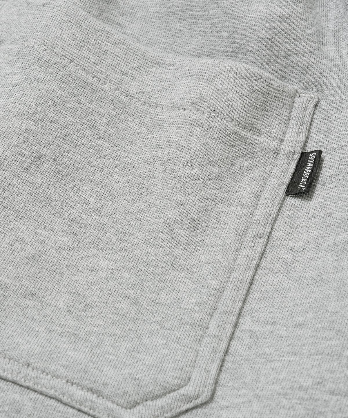 브라운브레스(BROWNBREATH) TAG SWEAT SHORTS - MELANGE GREY