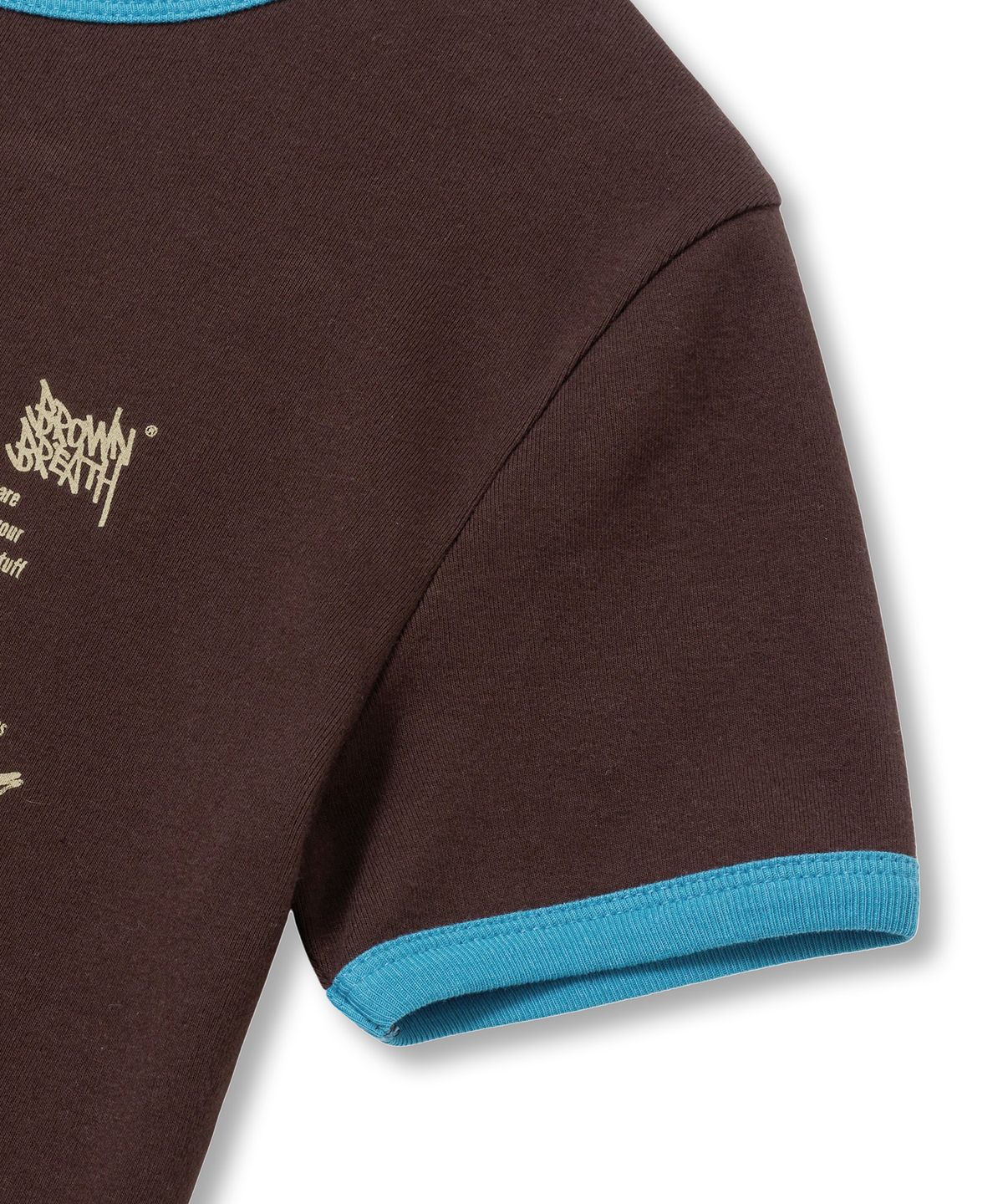 브라운브레스(BROWNBREATH) W KITTY CROP RINGER TEE - BROWN